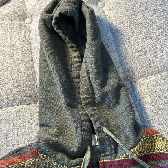 LAKHAY ..BOHO ..COTTON CROPPED ..ZIP UP HOODIE GREEN M/L UNISEX.. - Picture 8 of 13